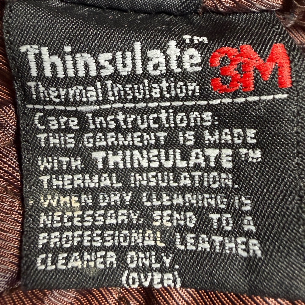 Oakwood Classic Men’s Genuine Leather Coat Brown Thinsulate Large – Vintage - Picture 17 of 17